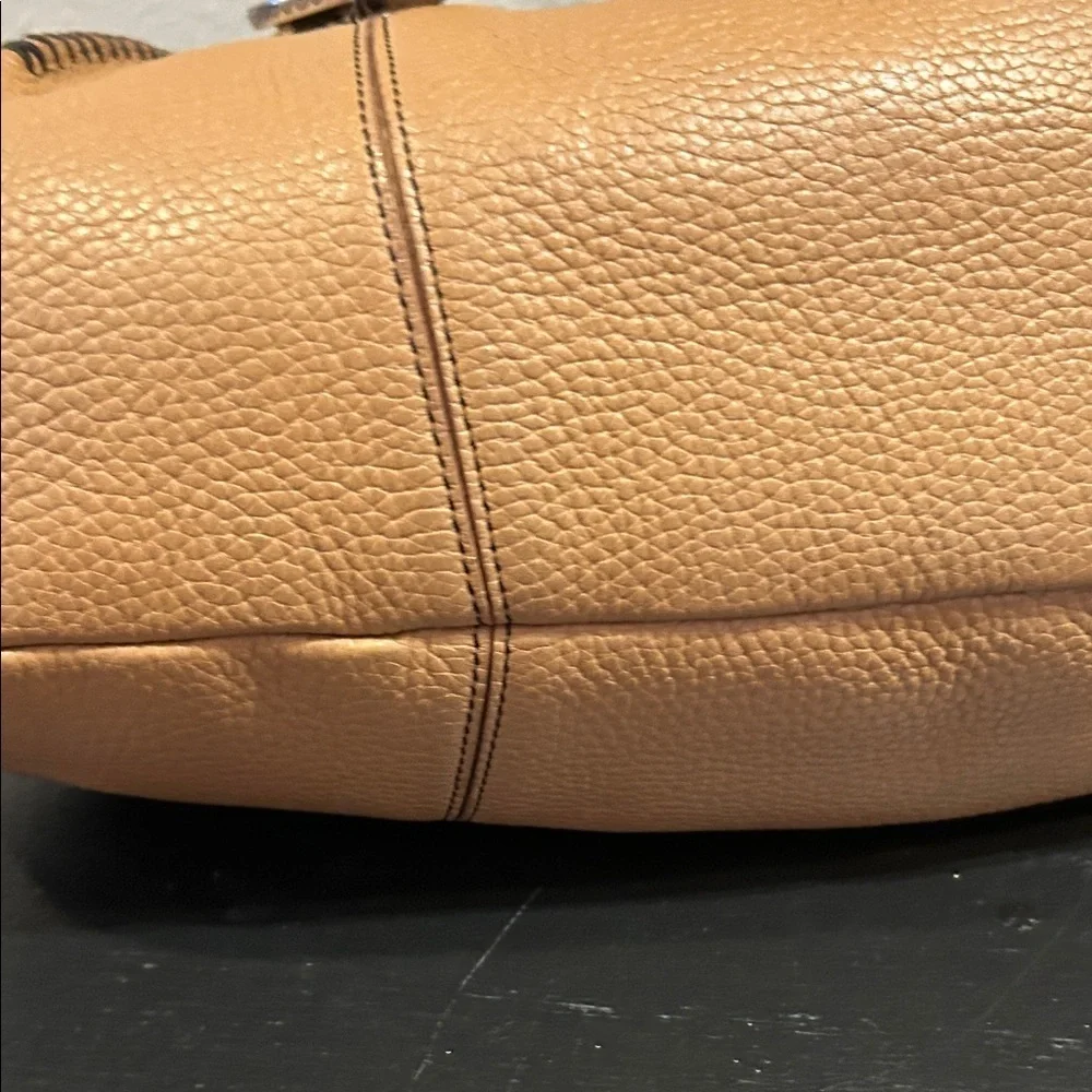 Brighton Tan Leather Shoulder Bag with Heart Charm